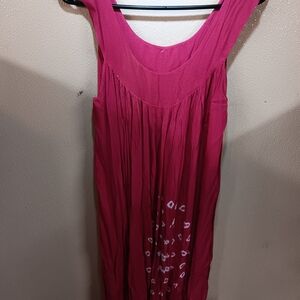 PAGODA pink Sleevless Swim Cover Free Size